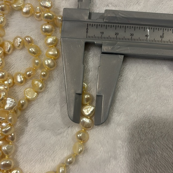 100”Baroque Freshwater Endless Strand of pearls-Color LEMON - Picture 11 of 11